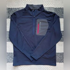 Vineyard Vines Jacket Mens Medium Performance Quarter Zip Mock Navy Stretch